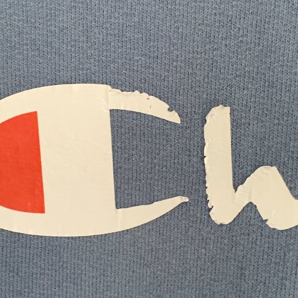 Vintage Champion Long Sleeve Blue Hoodie - Picture 4 of 8
